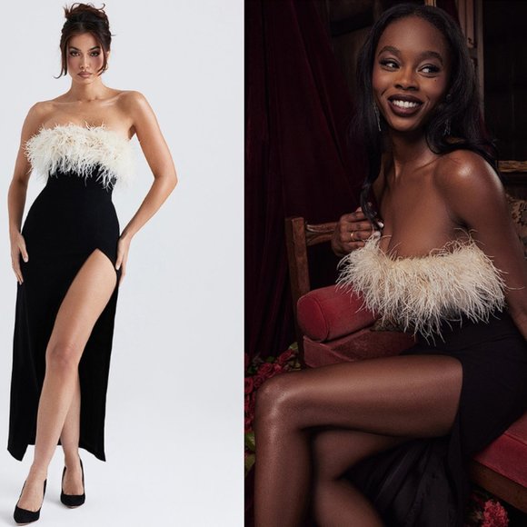 House of CB Dresses & Skirts - House Of CB 'Sarai' Black Thigh Split Maxi Dress NWOT